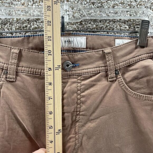 Brax Pants Adult 33x28 Tan Cooper Fancy Chino Casual Straight Stretch Mens Logo - Picture 3 of 11
